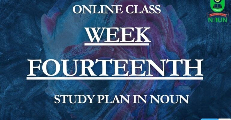 STUDY PLAN IN NOUN; WEEK FOURTEENTH