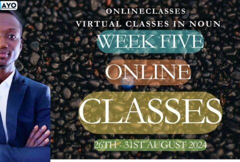 WEEK FIVE ONLINE CLASSES IN NOUN