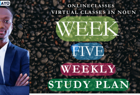 WEEK FIVE STUDY PLAN IN NOUN