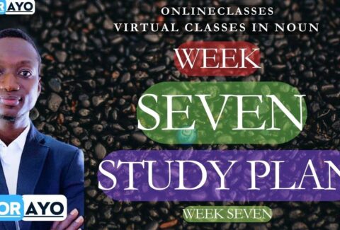 STUDY PLAN; WEEK SEVEN VIRTUAL CLASSES IN NOUN