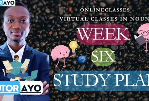 STUDY PLAN; WEEK 6 VIRTUAL CLASSES IN NOUN